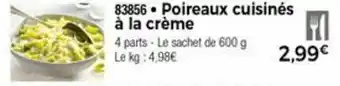 Poireaux cuisinés à la crème