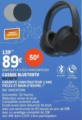 E.Leclerc CASQUE BLUETOOTH offre