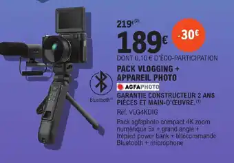 E.Leclerc PACK VLOGGING + APPAREIL PHOTO offre