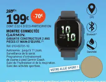 E.Leclerc MONTRE CONNECTÉE GARMIN. offre