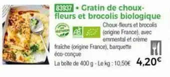 Thiriet Gratin de choux-fleurs et brocolis biologique offre