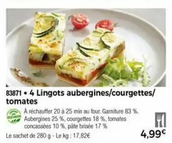 Thiriet 4 Lingots aubergines/courgettes/tomates offre