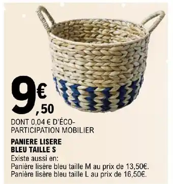 E.Leclerc PANIERE LISERE BLEU TAILLE S offre