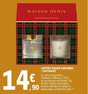 E.Leclerc COFFRET BOUGIE PARFUMEE + DIFFUSEUR offre