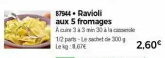 Thiriet Ravioli aux 5 fromages offre