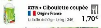 Ciboulette coupée