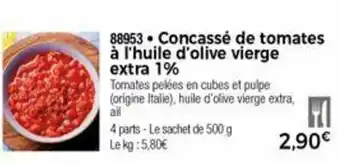 Concassé de tomates à l'huile d'olive vierge extra 1%