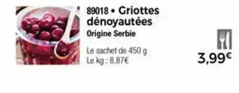 Thiriet Griottes dénoyautées offre