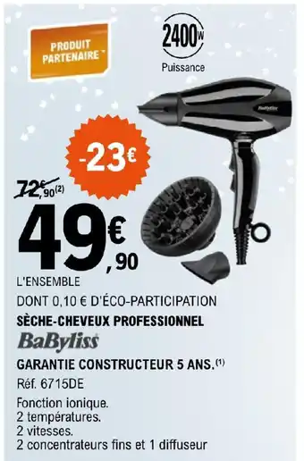 E.Leclerc SÈCHE-CHEVEUX PROFESSIONNEL offre