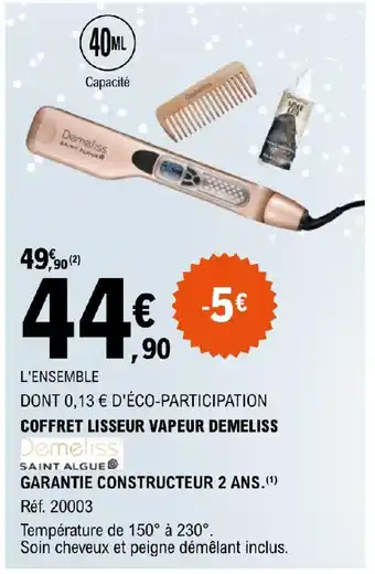 E.Leclerc COFFRET LISSEUR VAPEUR DEMELISS offre