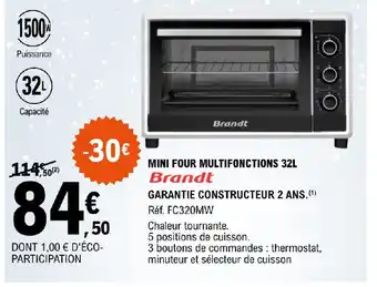 E.Leclerc MINI FOUR MULTIFONCTIONS 32L offre