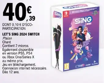 E.Leclerc LET'S SING 2024 SWITCH offre
