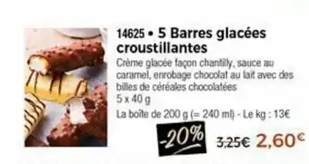 Thiriet 5 Barres glacées croustillantes offre