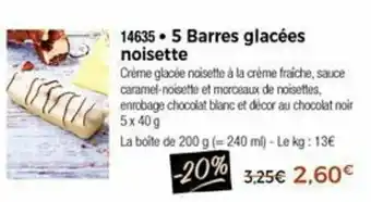 Thiriet 5 Barres glacées noisette offre