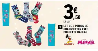 E.Leclerc LOT DE 3 PAIRES DE CHAUSSETTES AVEC POCHETTE CADEAU offre
