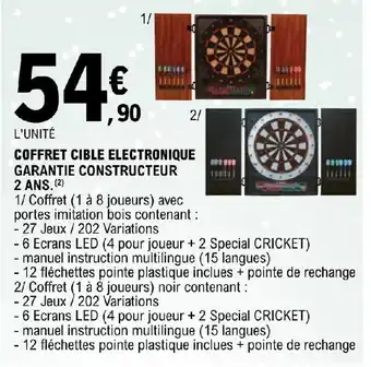 E.Leclerc COFFRET CIBLE ELECTRONIQUE GARANTIE CONSTRUCTEUR 2 ANS. (²) offre