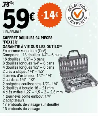 E.Leclerc COFFRET DOUILLES 94 PIECES "FOXTER" offre