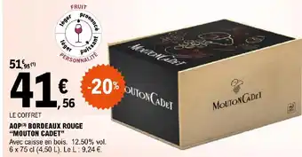 E.Leclerc AOP (3) BORDEAUX ROUGE "MOUTON CADET" offre