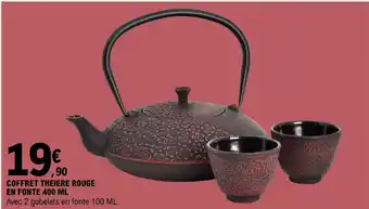 E.Leclerc COFFRET THEIERE ROUGE EN FONTE 400 ML offre