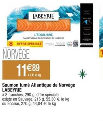 Cora Saumon fumé Atlantique de Norvège LABEYRIE offre