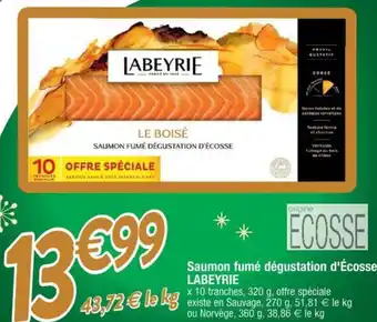 Cora x Carrefour Saumon fumé dégustation d'Écosse LABEYRIE offre