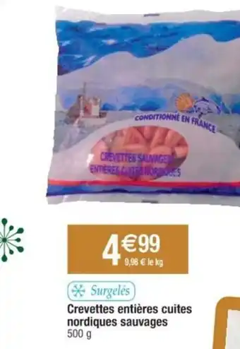 Cora x Carrefour Crevettes entières cuites nordiques sauvages offre