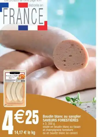 Cora x Carrefour Boudin blanc au sanglier SAVEURS FORESTIÈRES x 3, 300 g offre