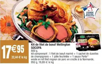 Cora x Carrefour Kit de filet de bœuf Wellington SOCOPA 800 g, offre