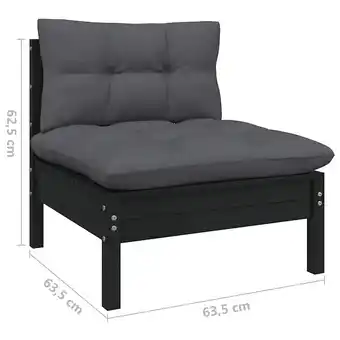 Bricorama Vidaxl canapé 3 places de jardin avec coussins anthracite bois de pin offre