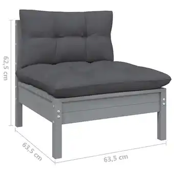 Bricorama Vidaxl canapé 2 places de jardin avec coussins anthracite bois de pin offre