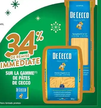 Cora x Carrefour SUR LA GAMME(¹) DE PÄTES DE CECCO offre