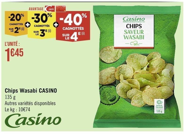 Promo Casino chips wasabi chez Casino Supermarchés