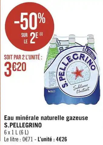 Casino Supermarchés S.pellegrino eau minérale naturelle gazeuse offre