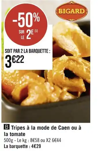 Casino Supermarchés Bigard tripes à la mode de caen ou à la tomate offre