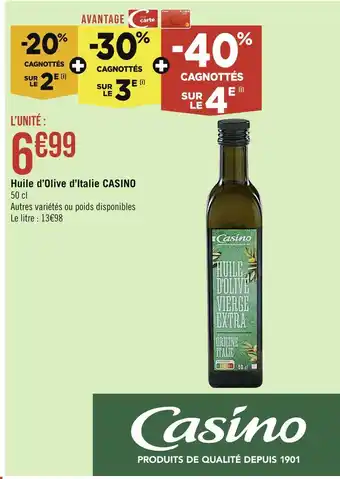 Casino Supermarchés Casino huile d’olive d’italie offre