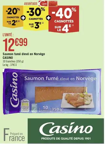 Casino saumon fumé élevé en norvège