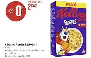 Casino Supermarchés Kellogg’s céréales frosties offre