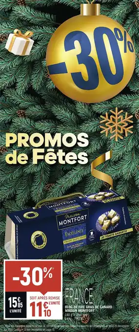 Petit Casino Maison montfort bloc de foie gras de canard offre