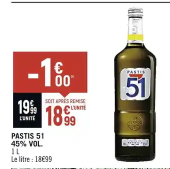Petit Casino Pastis 51 pastis 51 45% vol offre