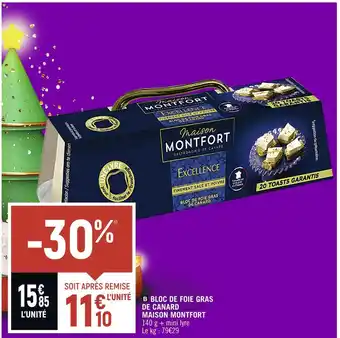 Spar Maison montfort bloc de foie gras de canard offre