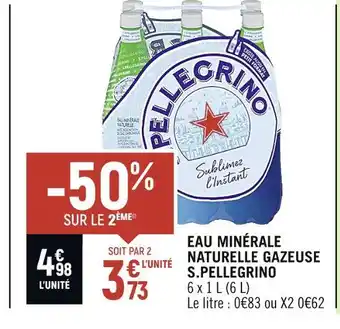 Spar S.pellegrino eau minérale naturelle gazeuse offre