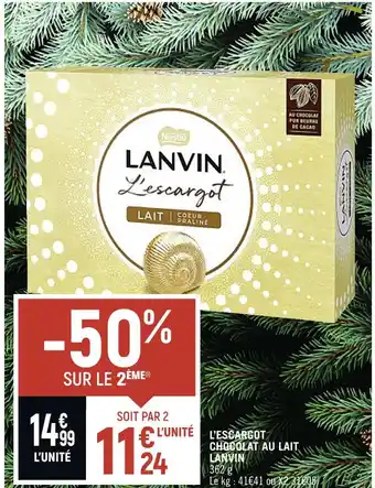 Petit Casino Lanvin l’escargot chocolat au lait offre