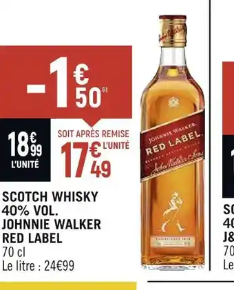 Spar Johnnie walker red label scotch whisky 40% vol offre