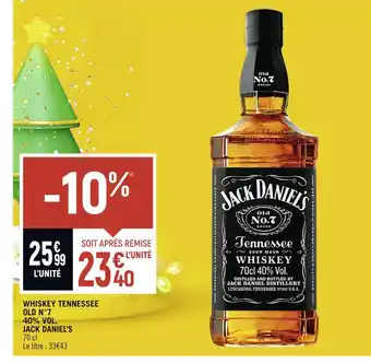 Spar Jack daniel’s whiskey tennessee old n°7 40% vol offre