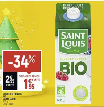 Spar Saint louis sucre en poudre bio offre