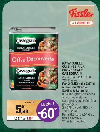Intermarché Cassegrain ratatouille cuisinée à la provençale offre