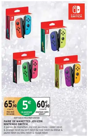 Intermarché Nintendo paire de manettes joy-con switch offre