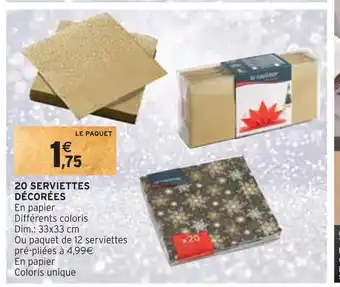 Intermarché 20 serviettes décorées offre