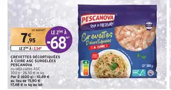 Intermarché Pescanova crevettes décortiquées à cuire asc surgelées offre