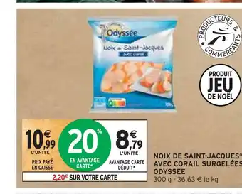 Intermarché Odyssee noix de saint-jacques avec corail surgelées offre